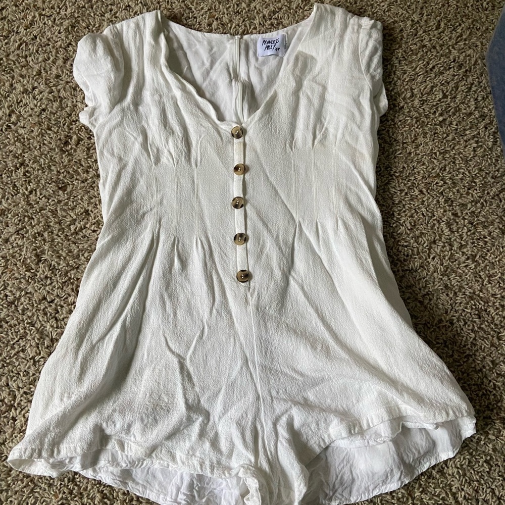 Papaya White Button-Down Blouse